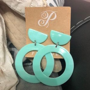 Acrylic mint green Plunder Design Earrings